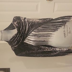 Velvet gray and black snake skin print triangle  scarf from Nick and Nora